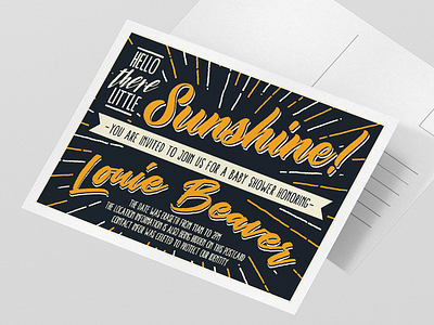 Typographic Invitation Postcard