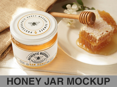 Download Honey Jar Logo Label Psd Mockup By Amris On Dribbble