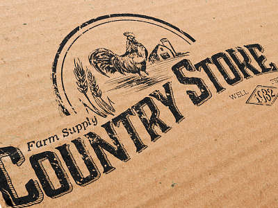 Country Store Logo branding country store farm logo logo design rooster sountry logo vitnage logo