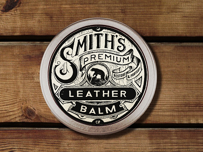 Handdrawn logo Smiths craft design handdrawn label leather balm logo retro loog tin can vintage logo