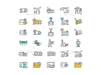 Logistics Delivery Line Icons