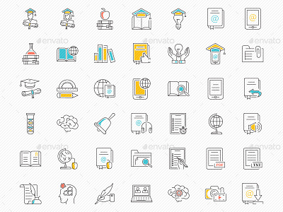 220 Education Line Icons