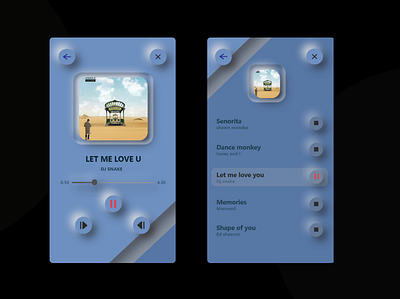 MUSIC PLAYER design uidesign user interface design userinterface