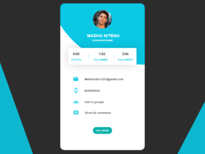 Profile UI Concept design minimal typography uidesign user interface design userinterface ux