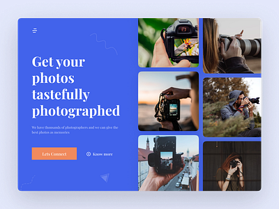 Landing page for Hiring Photographer