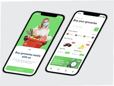 Grocery App branding design illustration logo minimal typography ui uidesign user interface design userinterface