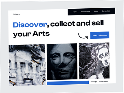 Art Selling landing page branding design illustration logo minimal typography ui uidesign user interface design userinterface