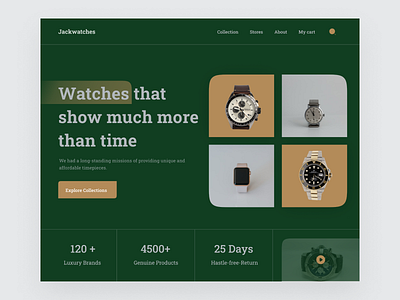 Watches Landing page branding design illustration logo minimal typography ui uidesign user interface design userinterface