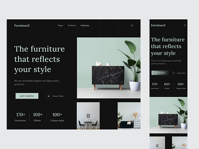 Furniture LANDING page branding design illustration logo minimal typography ui uidesign user interface design userinterface