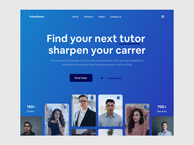 Tutors Landing Page 3d animation branding design graphic design illustration logo minimal motion graphics typography ui uidesign user interface design userinterface