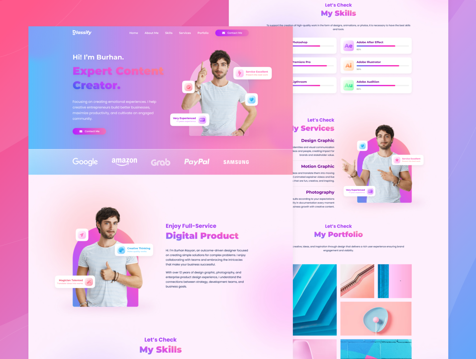 Glassify Portfolio Website by Kevin Syauqi on Dribbble