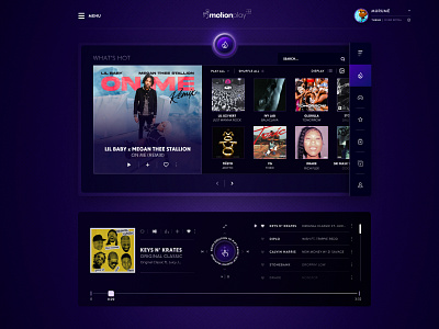 Motion Play v3 - Dvrk Royal - Home affinity designer dark mode design figma media app media player music app music player ui ui design ux ux design web app