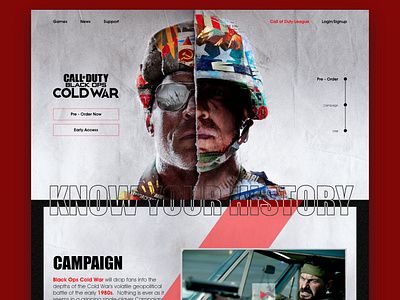 Call of Duty Ui landing page