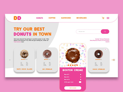 Dunkin Donuts Ui landing Page branding designinspiration dribble dunkin donuts landingpage ui uidesign uiux uiuxdesigner usamart uxdesign webdesign