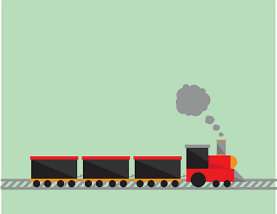 Thought Train design flat illustration minimal