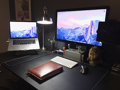 My Workstation apple dark design desk ikea ipad macbook workstation
