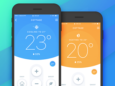 Smart Thermostat Control by Vince Angeloni on Dribbble