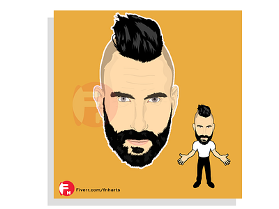 Portrait caricature logo design adam levine adamlevine adamlevinebald adamlevinekids behatiprinsloo caricature cartoonportrait cartoonportraitdesign illustration