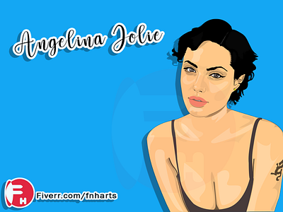 Wanted Angelina Jolie Portrait Cartoon Service Style