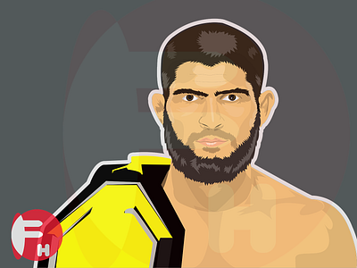 Khabib Nurmagomedov Vector Art Illustration caricature cartoon cartoonportrait cartoonportraitdesign illustration khabibnurmagomedov khabibvsgaethje khabibvsgaethjhe ufc249 ufc254 ufcresult ufcresult254 vector