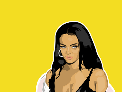 Rihanna Cartoon Portrait Vector by FNH arts