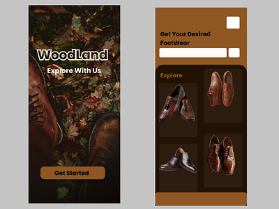 WoodLand Shoe App UI