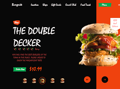 restaurant landing page ui ux web website