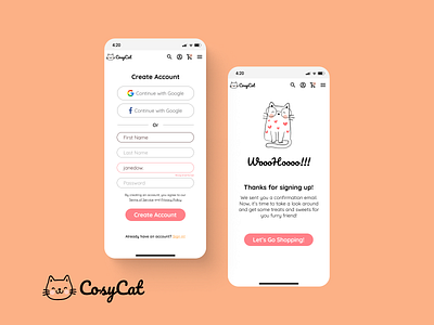 Mobile App Sign Up Page app branding design illustration logo typography ui