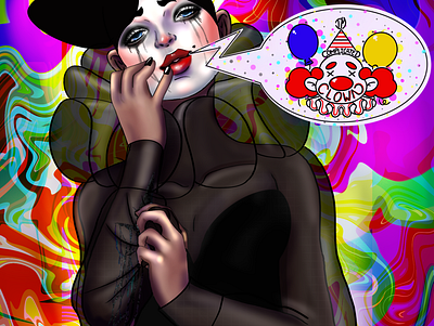I m a complicated clown cartoon colorful design digitalart illustration vector