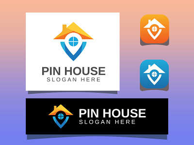 Pin House Building Logo