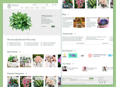 Plant store landing page