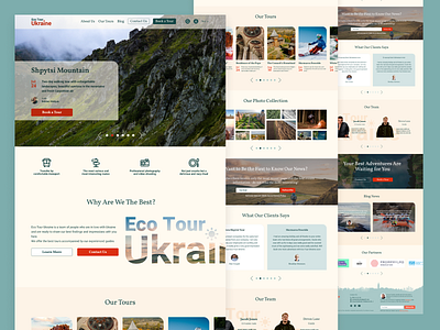 Landing page for eco touristic company (desktop version 1440)