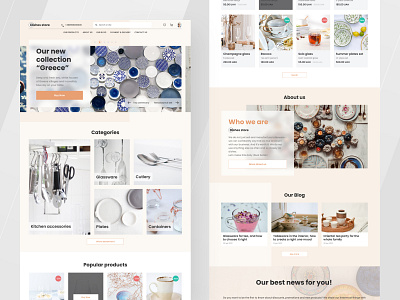 Dishes store Landing page