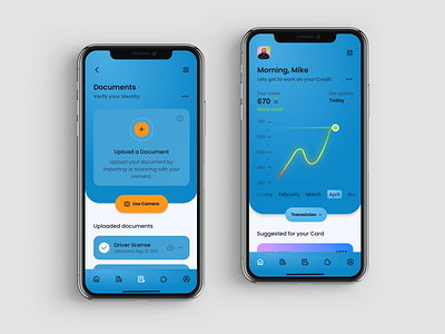 Mobile app banking (loan rating & upload screens) variant