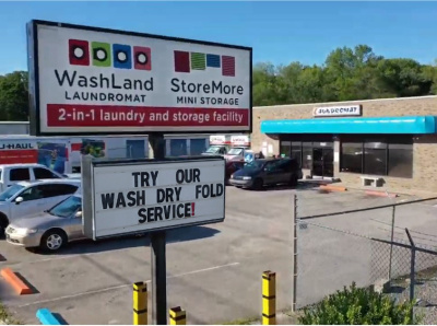 WashLand Laundromat sign delivery laundry service full service laundry laundromat laundry laundry service pick up laundry service self service laundry wash dry fold wilson nc