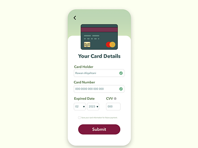 Day 002 "Credit Card Checkout" app design ui