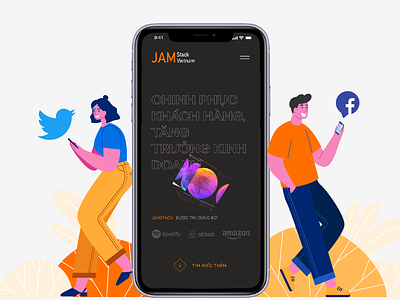 Hi, it's JAMstack Vietnam branding design flat illustration vector web