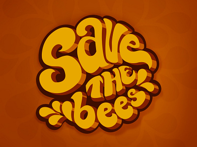 Save the Bees bees design graphic design illustration lettering lettering art planet earth typography