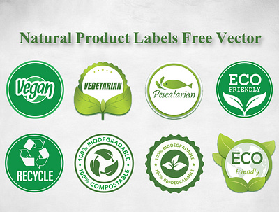 Natural product labels Vector branding branding design company design ecological ecommerce flat illustration illustrator labels logo product product page productdesign typography vector