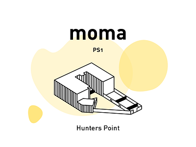 The MoMA PS1 architecture building design drawing graphic design icon illustration museum stripes vector