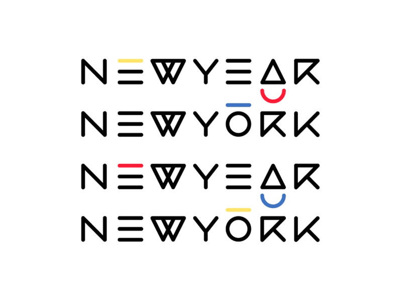 New Year. New York. animation design graphic design new york typography vector