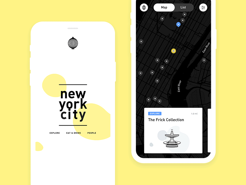 Onion Things App app branding city guide design drawing drink eat explore graphic identity illustration logo logotype museum people stripes ui user experience ux vector