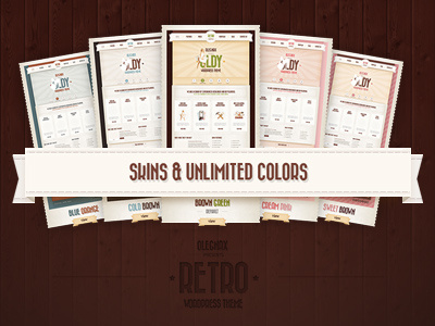 Retro Dribble brown colors retro ribbon skins theme vintage wordpress