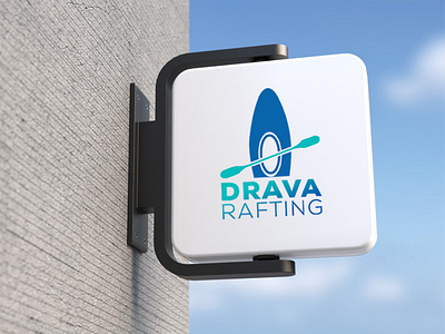 DRAVA RAFTING aqua blue branding green logo design rafting logo