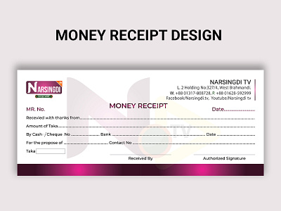 Money Receipt Design 3d animation branding corporate flyer design flyer graphic design illustration logo money receipt design motion graphics template ui vector