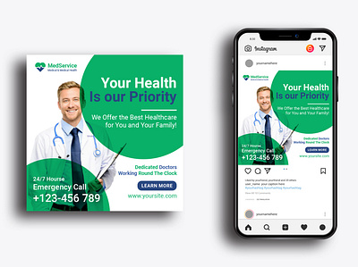 Medical Social media Post Design 3d animation branding corporate corporate flyer design flyer graphic design hospital illustration instagram logo medical motion graphics post design social media template twitter ui vector