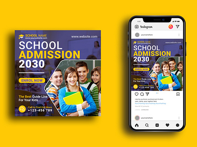 School Social Media Post design branding corporate flyer design flyer graphic design illustration logo post school template ui vector