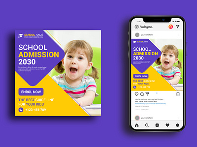 School Social Media Post Design 3d animation branding corporate flyer design flyer graphic design illustration logo motion graphics template ui vector