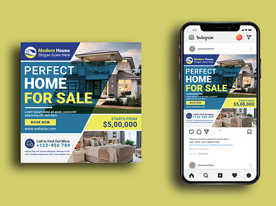 Real Estate Social Media Post Design branding corporate flyer design flyer graphic design illustration logo post real estate social media template ui vector