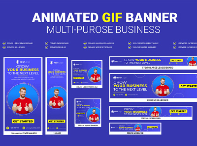 Animated GIF Banner 3d animated gif animation branding corporate flyer design flyer gif gif banner graphic design illustration logo motion graphics template ui vector